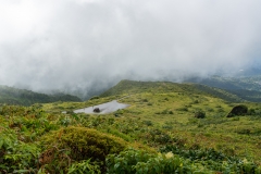 L'ancien parking de la Savane à Mulets (1140 m) inaccessible  en voiture depuis le séisme de 2004