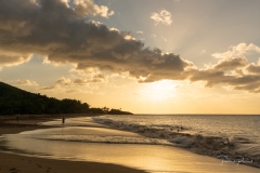 La plage de la Perle au coucher de soleil
