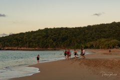 Les photographes sur la plage de la Perle au coucher de soleil